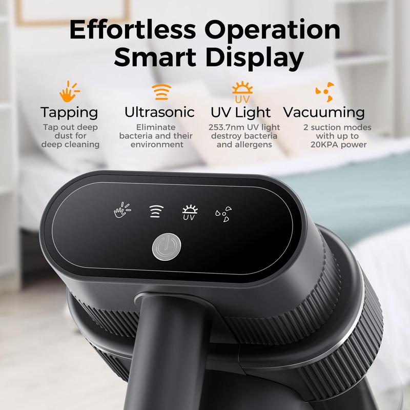 Mattress Vacuum Cleaner for Dust Mites Removal, Handheld Vacuum with UV-C Light & Safe-Temp 140℉ Heat & 20Kpa Powerful Suction & Triple-Cup & Aroma Tablet, Bed Vacuum Cleaner for Bed, Sofa, Couch, Carpet, Pet