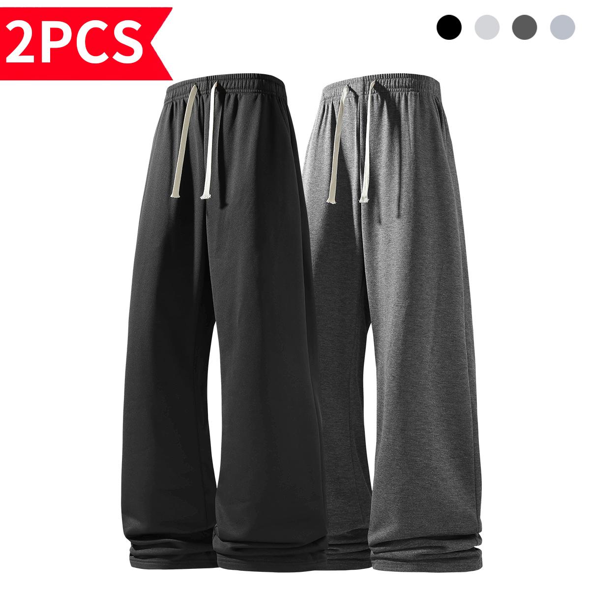 Men’s Wide Leg Sweatpants Value Pack - Baggy Relaxed Fit Joggers - Comfortable Fleece Casual Pants for Gym and Streetwear - Essential Daily Wear