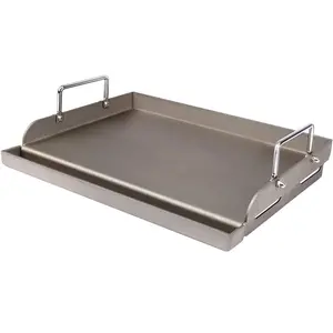 Elf Grill 17" x 13" Metal Griddle for Gas & Charcoal Grills – Universal Flat Top Griddle with Grease Groove/Reinforced Ridges/High Sidewalls, Perfect for Healthy Cooking,Parties & Camping