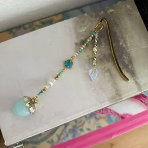 Blue Belle Strawberry Beaded Bookmark, Booktok, Bookish, Girly Bookmark, Gift For Book Lover