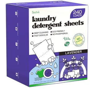 Soulink Lavender Laundry Detergent Sheets, 240 Loads - Eco-Friendly, Plant-Based, Hypoallergenic, No Plastic Jug