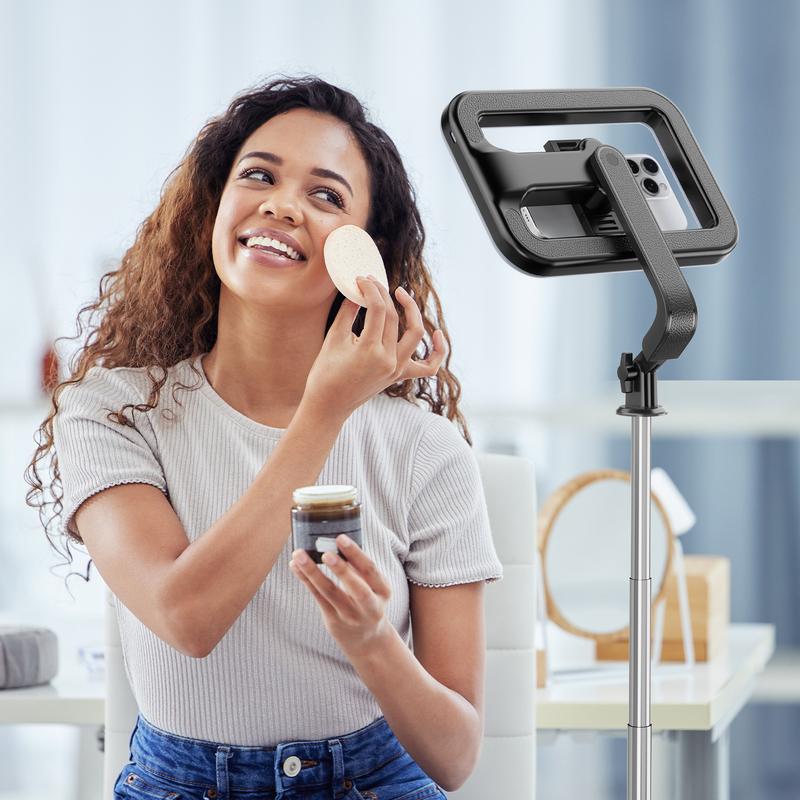 MyBat Pro Selfie Stick, Extendable SpotLight Tripod Stand with 8" Dimmable LED Light, Remote Control Cellphone Holder for TikTok/Video Recording