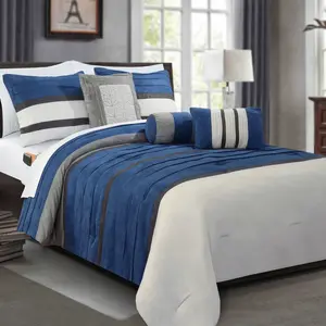 Elegant Comfort 12-Piece Cirena Micro suede Comforter Set, Includes 6-Piece Sheet Set with Double Sided Storage Pockets