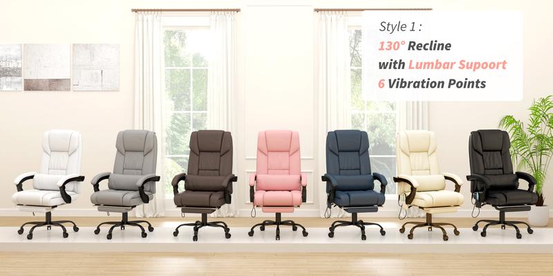Vinsetto Vibrating Massage Office Chair, High Back Computer Chair with Footrest, Adjustable Height, Faux Leather Desk Chair