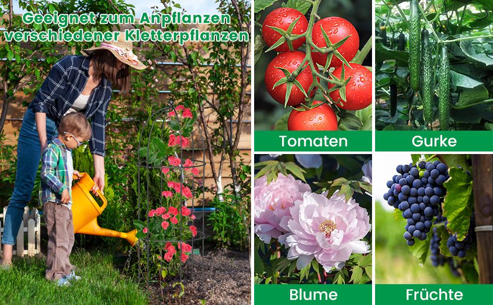 Lilypelle 3/4-Pack Leaf Metal Garden Trellis for Climbing Plants, Flowers, Tomatoes, Cucumbers, and Roses – Outdoor Plant Support & Garden Decoration