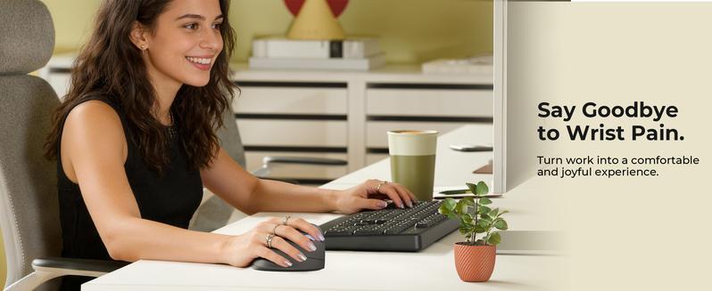 Seenda Ergonomic Mouse Rechargeable, USB+Dual Bluetooth, MOU-302 Vertical Wireless Mouse with Volume Knob, Quiet Clicks, Multi-Device Cordless Mice Compatible for Windows, PC Accessories , Laptop, Mac OS for Work