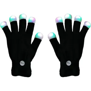 LED Light Show Gloves – Finger Lighting Rave Gloves, Flashing Glow Mittens
