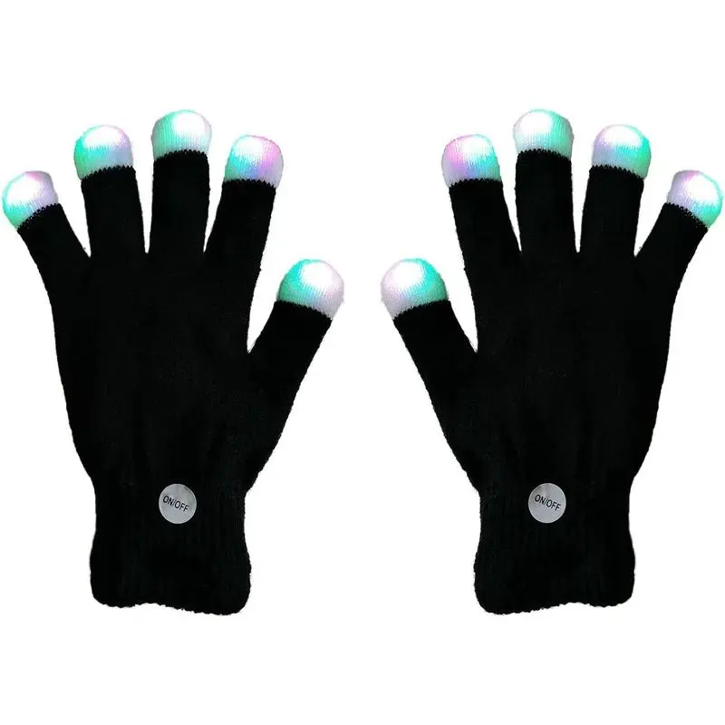 LED Light Show Gloves – Finger Lighting Rave Gloves, Flashing Glow Mittens