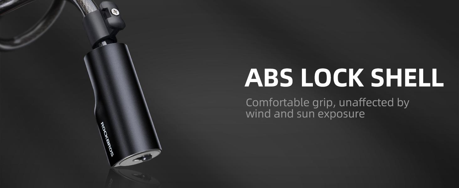 ROCKRBOS Bike Cable Lock with Key, ABS Lock Shell, 2 Keys & 1 Mount Bracket