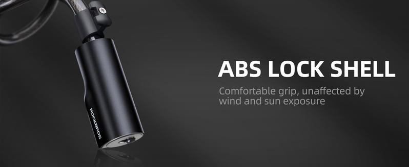 ROCKRBOS Bike Cable Lock with Key, ABS Lock Shell, 2 Keys & 1 Mount Bracket