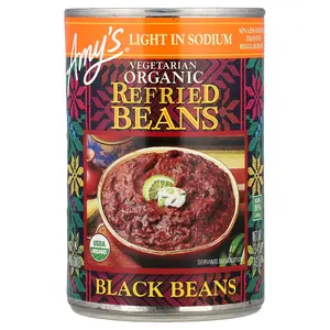 Amy's Organic Vegetarian Refried Beans, Black Beans, Light in Sodium, 15.4 oz (437 g)