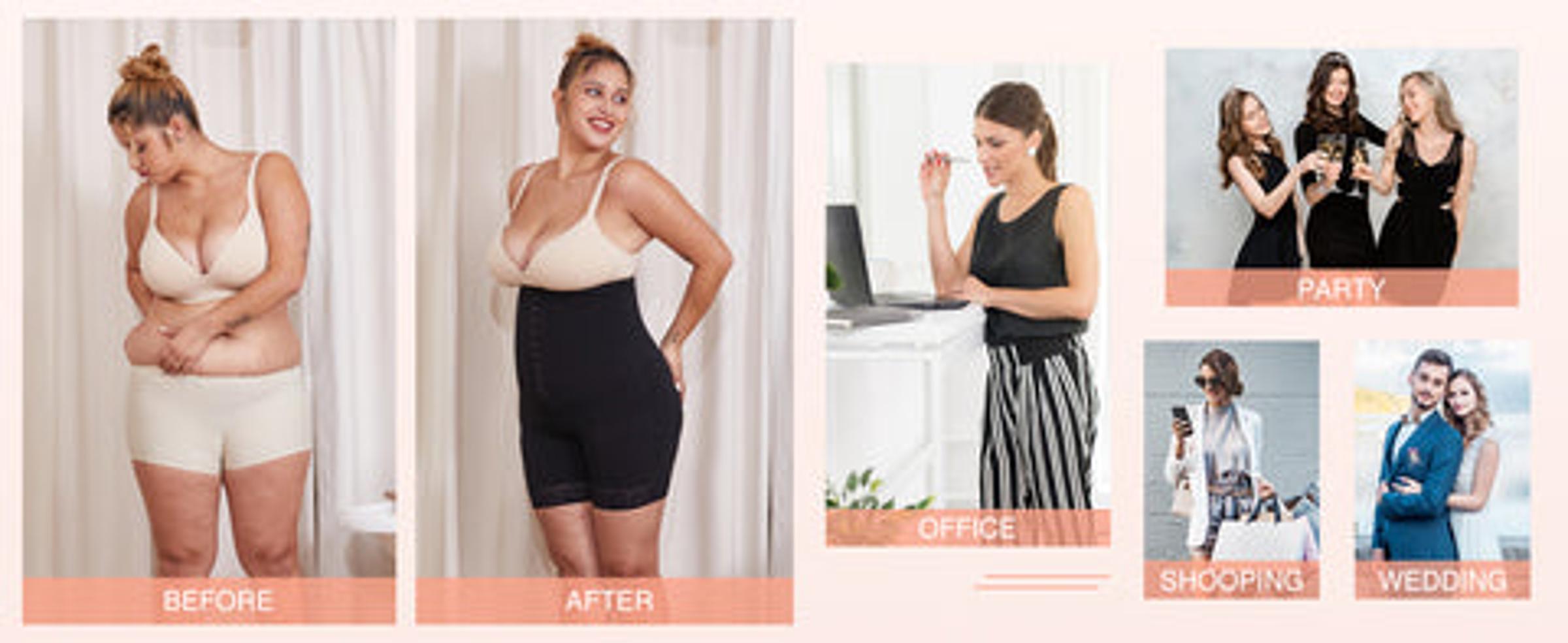 FeelinGirl High-Waist Front Hooks Shaper Shorts Comfortable Fit Breathable Womenswear