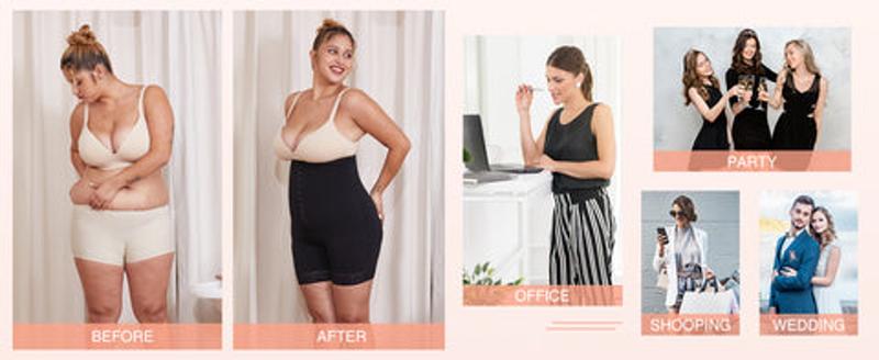 FeelinGirl High-Waist Front Hooks Shaper Shorts Comfortable Fit Breathable Womenswear