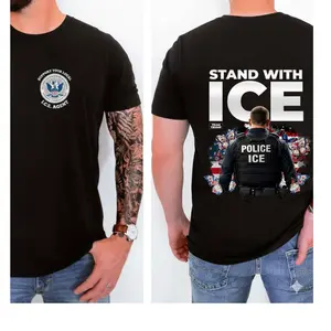 Support Your Local ICE Agent T-Shirt, Graphic Tees for Women for Men Cotton Fabric