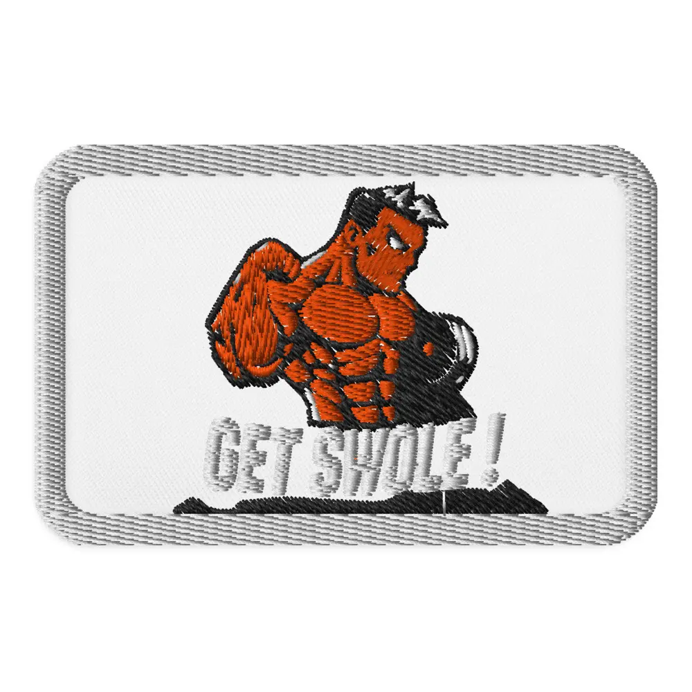 Get Swole! Muscle Man Embroidered Patch – Funny Gym Iron-On Patch
