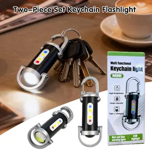 2-Pack Ultra-Bright Mini Keychain Flashlight – USB-C Rechargeable LED Light, Waterproof, Multi-Mode, Perfect for Camping & Hiking
