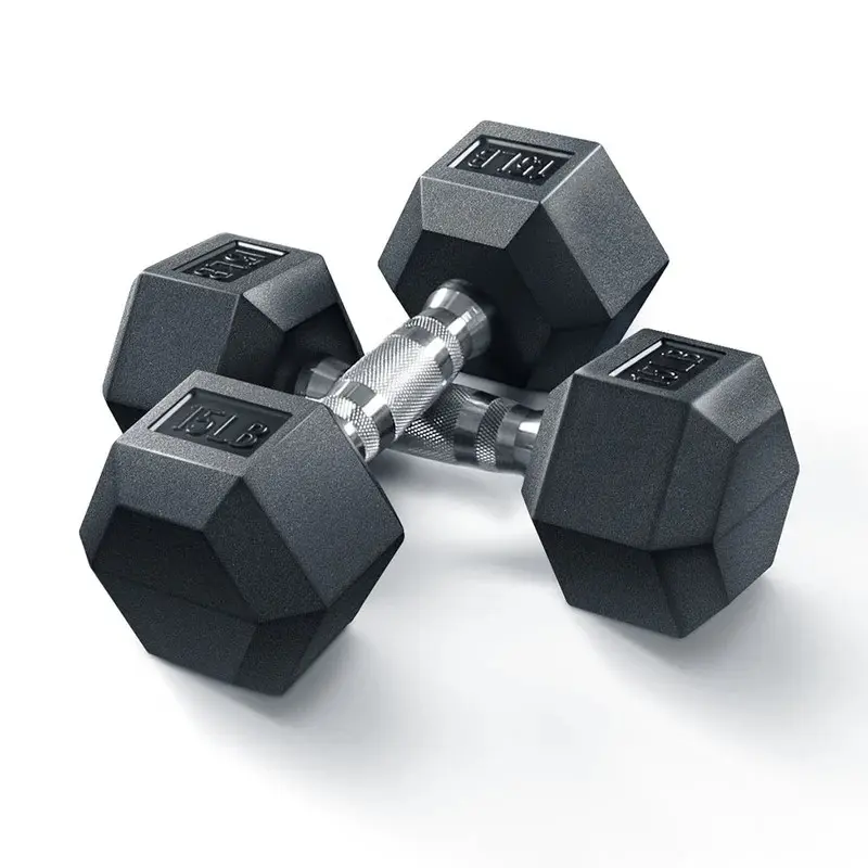 RITFIT Rubber Hex Dumbbells - Pairs & Sets, Home Gym Exercise Equipment for Strength Training, Chest Workout Weights, Home & Studio Fitness Gear, Home Gym Equipment