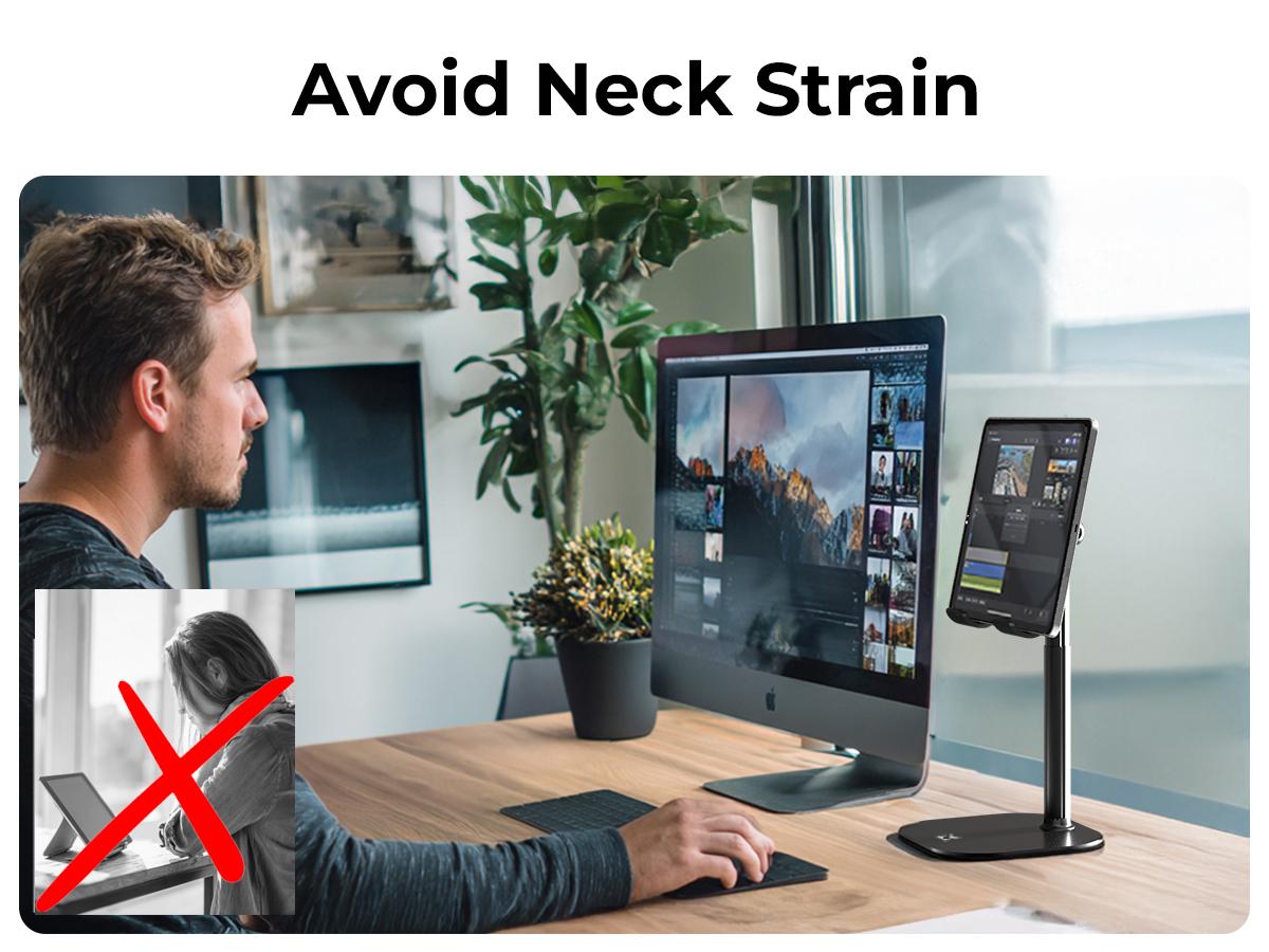 Cooper TabHolder, 7-10" Height Adjustable Tablet Stand, Premium iPad Stand for Desk, 270° Tilt Portable Monitor Holder for 15.6-17" Displays, for All Smartphone, iPad, Kindle, Surface, Samsung Tablets Adjustable,Multi-Device,Stand