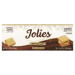 ChocZero Premium Cookies, Jolies, Dark Chocolate, 20 Packs, 0.4 oz (11.5 g) Each