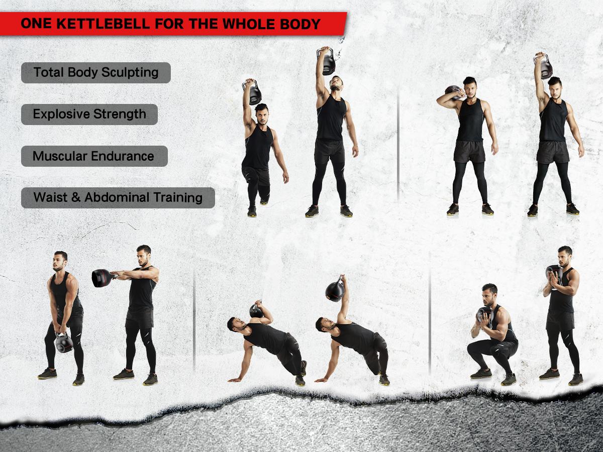 HXD-ERGO Adjustable Kettlebell Weight Set - Quickly Adjusts Weights Available in Various Pounds - Ergonomic Kettlebell Sets for Home Gym Strength Training equipment