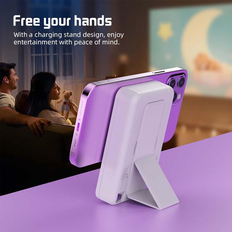 10000mAh portable power bank, 22.5W fast charging, built-in charging cable, a must-have for travel and camping. USB-C portable mobile phone charger, compatible with iPhone, Android and other smart devices. hd