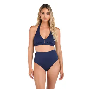 LB Luxe Banded Halter Top - Indigo