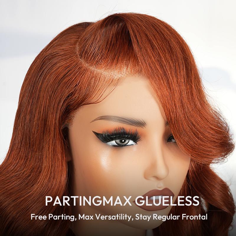 [Copper Orange Wigs] West Kiss Glueless Right Side Part 250% Density Layercut Wave 6x8 Lace Closure Wig Pre-Plukced Hair TikTokShopSpringGlowUp