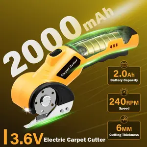 ADESKE 4V Cordless Electric Scissors, Brushless Motor, Multi‑function Cutting Tool for Fabric, Leather, Carpet, Cardboard, with Safety Lock, LED Light, Type‑C Rechargeable, for DIY Sewing Craft Home Use