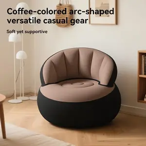 1-Person Inflatable Lazy Sofa - Foldable Air Cushion Sofa, Easy To Install, Space Saving Modern Design, Portable Single Seat, Ergonomic Backrest and Armrests, Suitable for Indoor/Outdoor, Balloon Back, Multiple Color Options