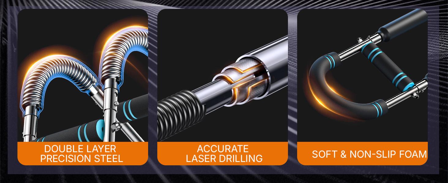 Merach Adjustable Power Twister Bar for Arm Trainer, Chest and Arm Strength Training Equipment for Men, Portable Upper Body Workout Machine for Home Gym Fitness, Shoulder Muscle Training, Portable Spring Resistance, TikTokShopBlackFriday SpringStatements