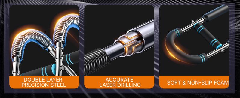 Merach Adjustable Power Twister Bar for Arm Trainer, Chest and Arm Strength Training Equipment for Men, Portable Upper Body Workout Machine for Home Gym Fitness, Shoulder Muscle Training, Portable Spring Resistance, TikTokShopBlackFriday