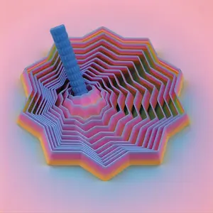 3D Printed Expanding Twirl Star Sensory Fidget Toy 3.5" x 3.5" Stress Relief Whirling Star with Handle for Anxiety Relief