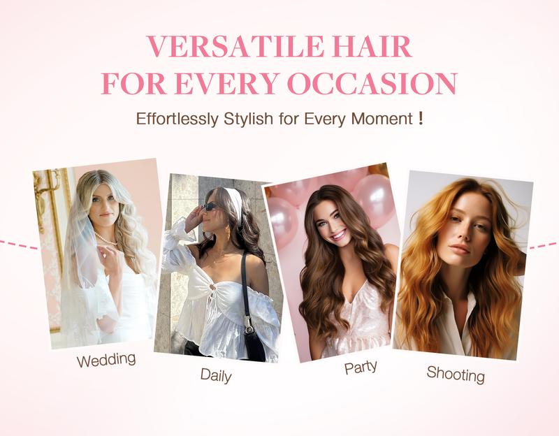 GOO GOO 14-24 Inch Genius Weft Hair Extensions Human Hair, Sew In Remy Human Hair Weft for Women