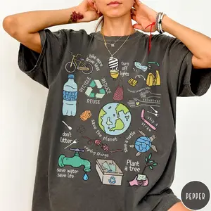 Earth Day Every Day Comfort Colors T-Shirt, Save The Planet Shirt, Environmentalist Shirt, Save the Turtles Tee, Aesthetic Women's Tee