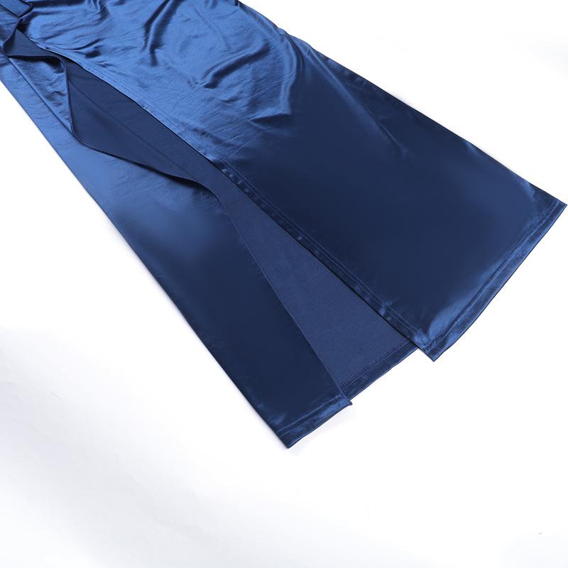 YL24531DGO-Womens Pleated Satin Evening Dress Elegant Split Maxi Formal Gown for Wedding Guest Prom Season Sexy Spring Party and Summer Gala