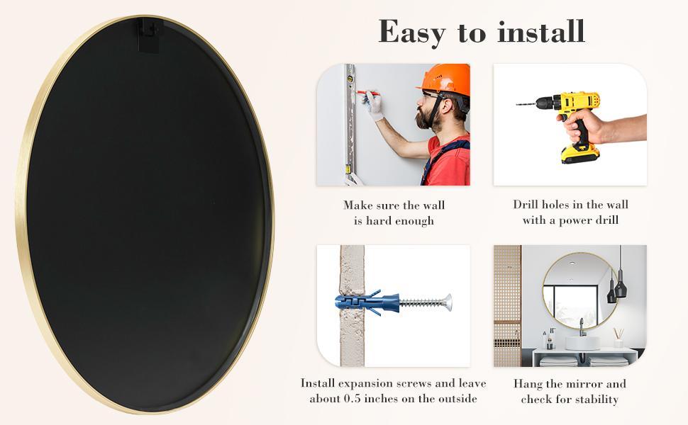 Round Wall Mirror, Bathroom Mirrors for Over Sink, Circle Mirror for Bathroom, Entryway, Bedroom, Vanity Decor christmas 2024 ornament Round Wall Mirror, Bathroom Mirrors for Over Sink, Circle Mirror for Bathroom, Entryway, Bedroom, Vanity Decor christmas 2024 ornament