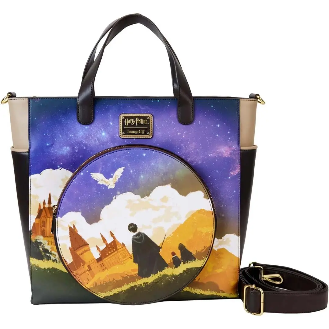 Convertible Backpack & Tote Bag, Harry Potter Character Edition with Hogwarts Starry Sky Print, Faux Leather Carry-all with Applique, Carry-All Backpacks, Character Edition Backpacks