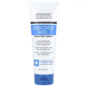 Advanced Clinicals Cracked Heel, Rough Spot Cream, 8 fl oz (237 ml)