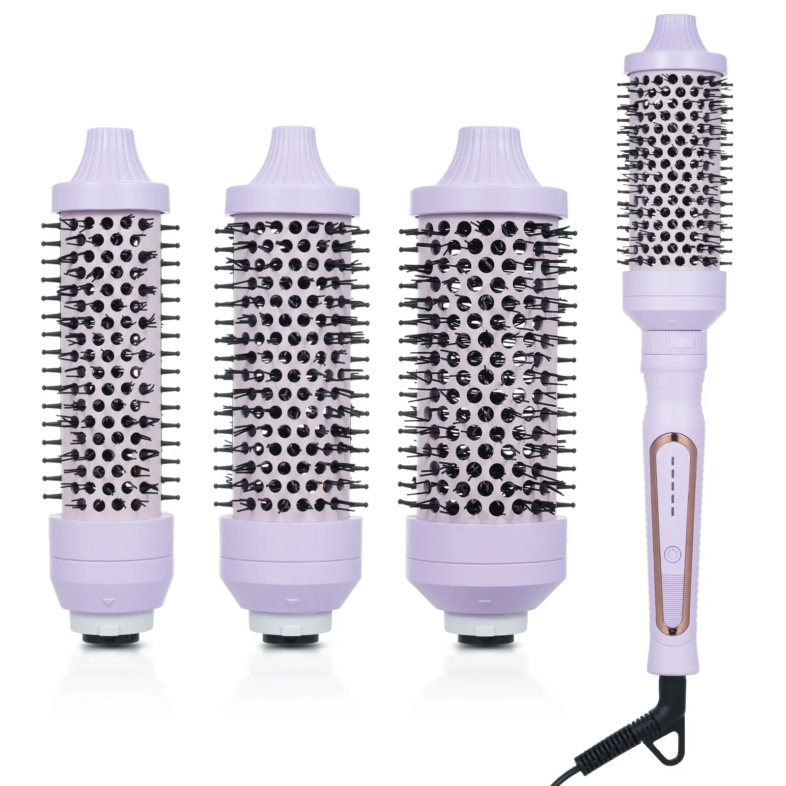 Hot Air Brush Kit with 3 Detachable Curlers, Adjustable Settings, Thermal Brush for Hair Styling Tools & Frizz Control