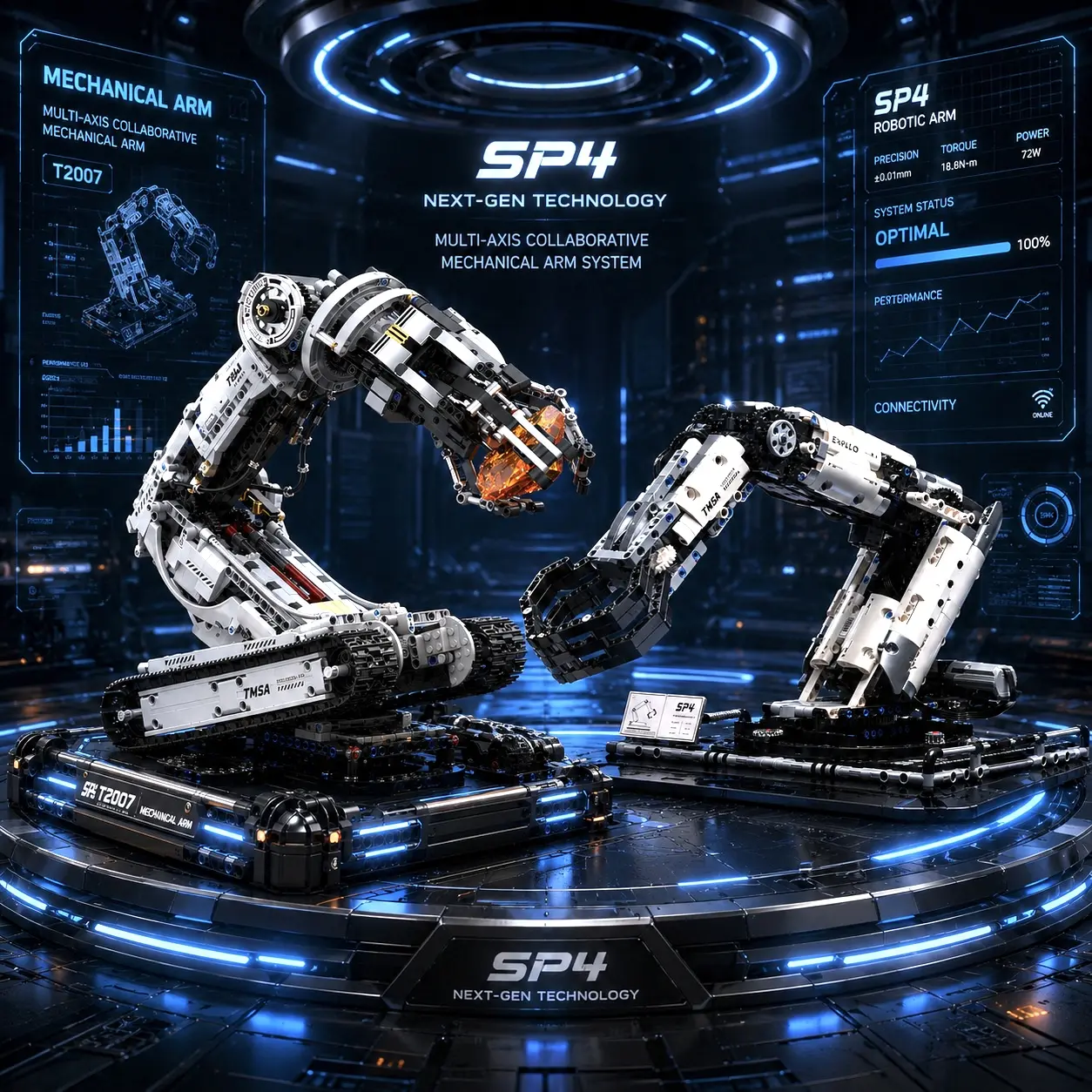 1000+ PCS RC & APP Programmable Robotic Arm STEM Building Blocks Set, Technic Mechanical Claw with Precision Grabbing, DIY Engineering Coding Toy, Futuristic Desktop Tools and Gadgets, Ideal Guys Gifts for Teens
