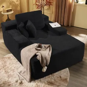 crate and barrel lounge sofa   67'' Chaise Lounge Chair Indoor, Oversized Upholstered Sofa Bed, Sleeper Couch Reading Chairs Fluffy Plush Corduroy Cloud Sofas Modular Velvet Loveseat Set