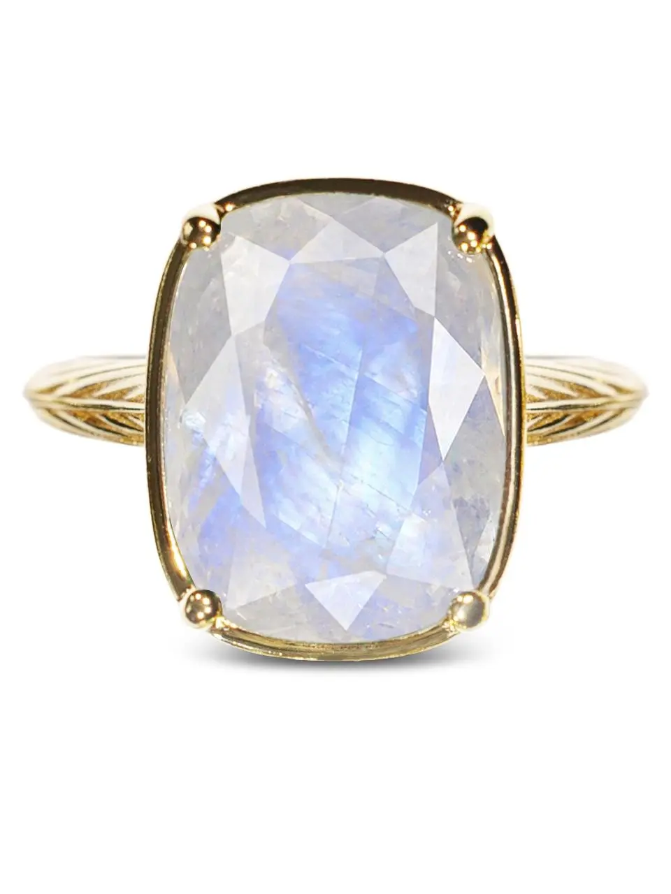 Sterling Silver Elongated Cushion Moonstone Cocktail Ring