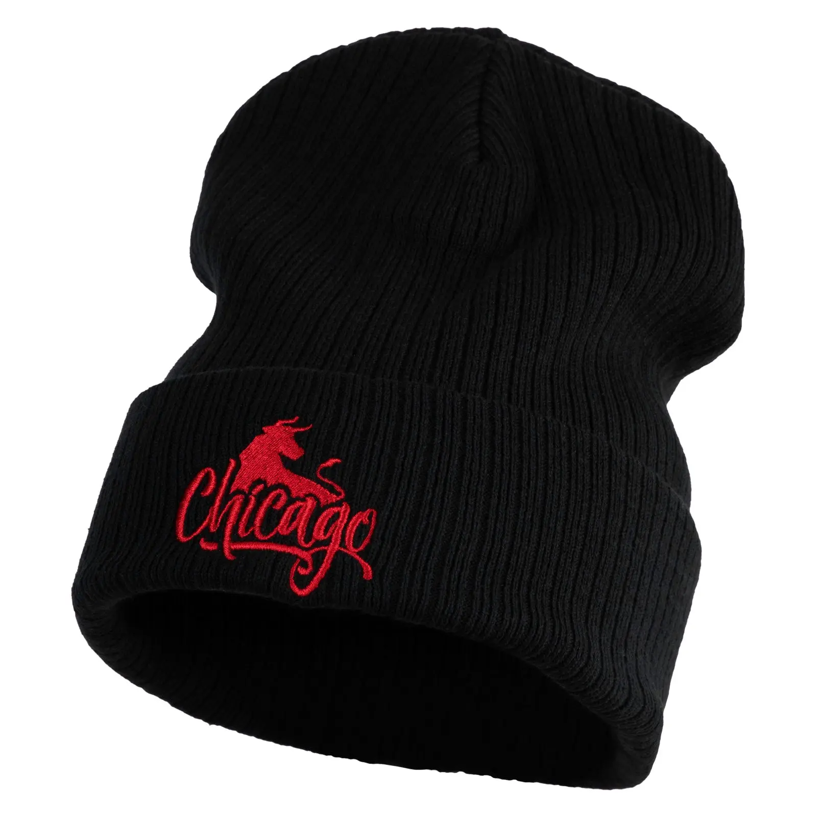 Red Bull Chicago Embroidered Big Size Cuff Long Beanie