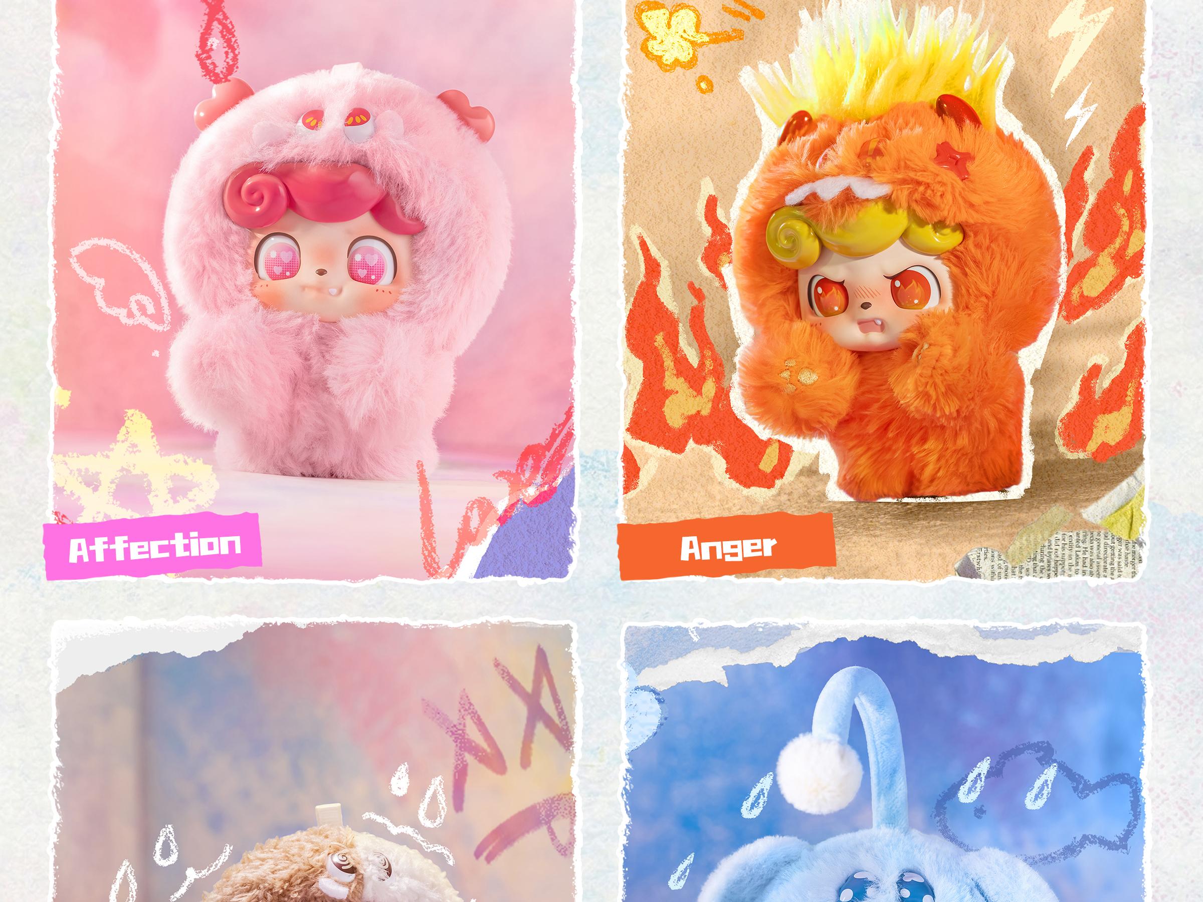 Miniso Q Baby Emotional Hairy Monster Series Blind Box - Charming Plush Blind Box Doll, Great Choice for Gifting to Friends