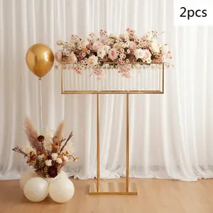 Modern Two Piece Crystal Flower Stand Set For Wedding Decor  valentine's day decor