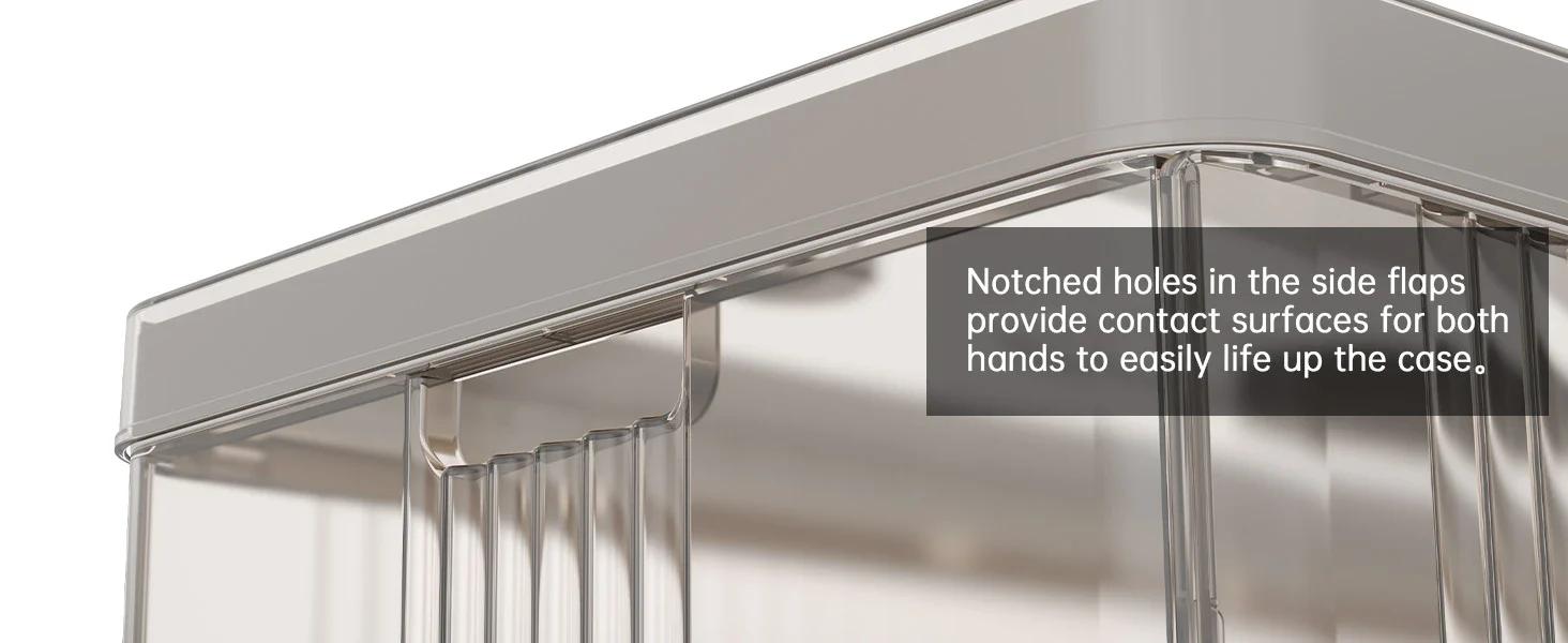 【Clearance】RaybeeFurniture 1/2/3/4/5/6 Pack Transparent Plastic Storage Bins with A Lid, Stackable Storage Containers for Clothes, Makeup, Folding Storage Boxes for Bathroom, Closet Organizers&Storage Bins for Bedroom, Living Room, Office, Dorm, Kitchen