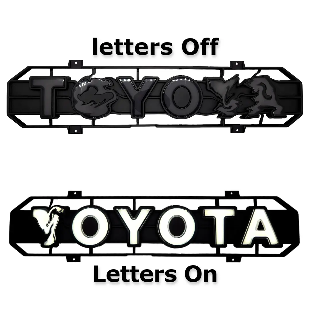 TRD Pro Style Grill Letters with LED Lights, Compatible with 2016-2024 Tacoma & 4Runner, Car Exterior Accessory Stickers