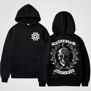 Vintage Breaking Benjamin Band Graphic Hoodie Casual Hooded Sweatshirt Trendy Tops Perfect Gift
