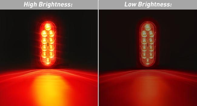 Nilight 6 Inch Oval Trailer Tail Light 6PCS Red White 10LED with Flush Mount Grommets Plugs IP67 Waterproof Brake Turn Signals Reverse Lights for RV Truck Trailers Vehicle