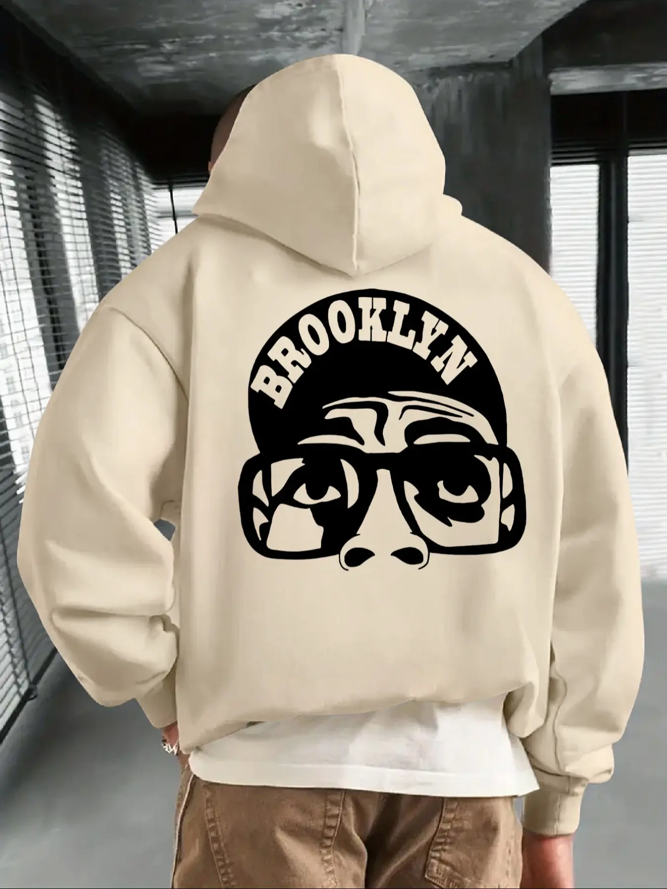 Men's Casual Loose Hooded Sweatshirt, Streetwear Sweatshirt, Graphic Streetwear Clothing, Letter Boy Graphic Print Fleece Pullover, Fall & Winter Outdoor Wear, Versatile Top, Graphic Print Hoodie